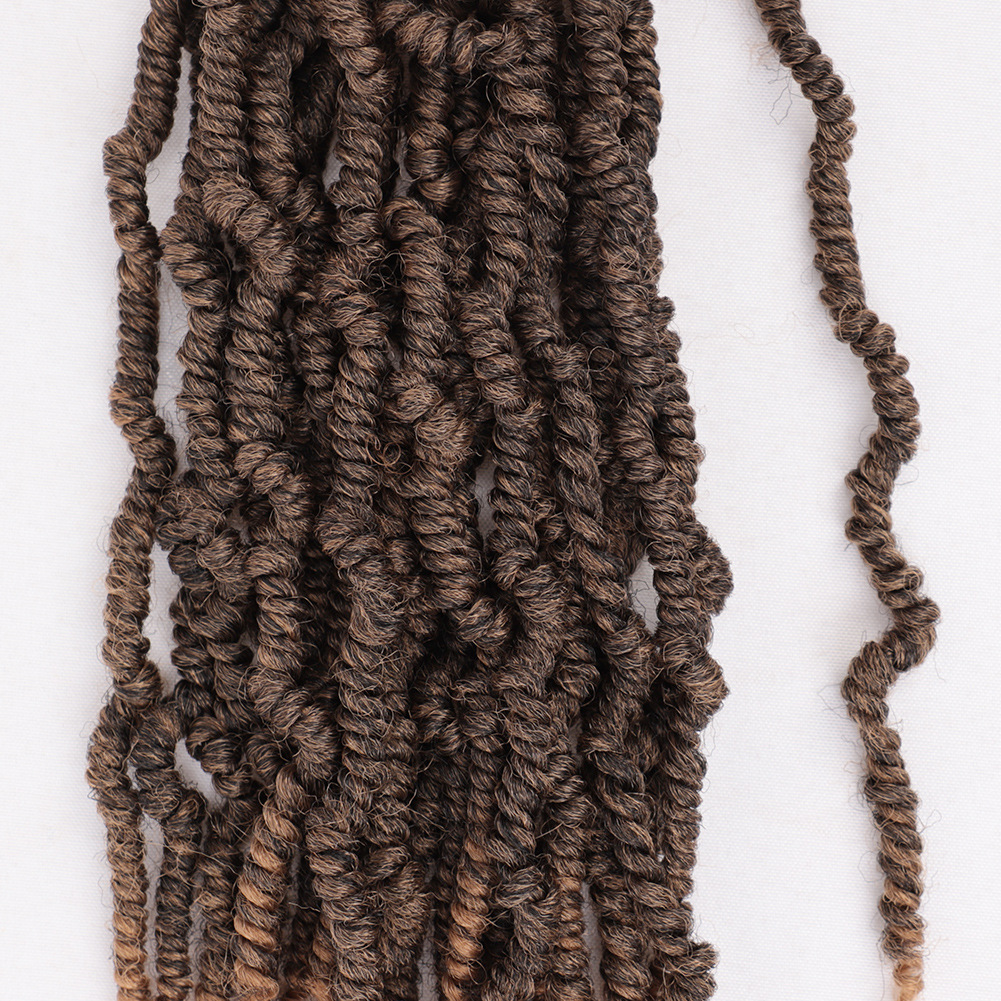 Wholesale Bomb Twist Crochet Hair Extensions Bomb Passion Curly Twist Braid Hair Solid And Ombre Color Synthetic Fiber 12 Inch