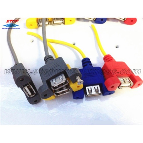 Kabel Mount Panel USB 2.0 tersuai dengan skru