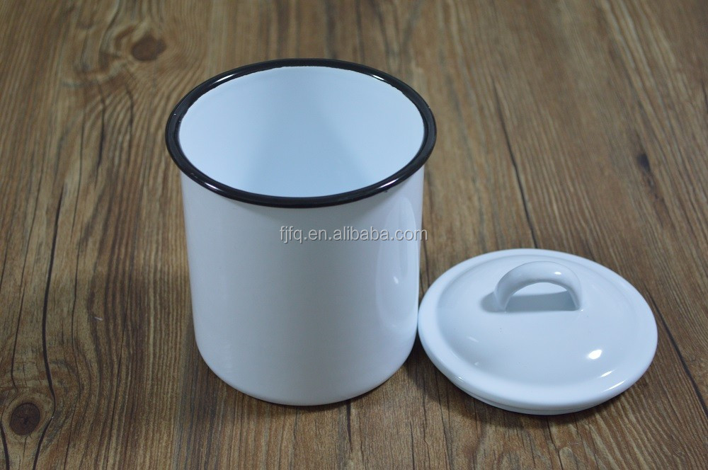 Enamel Sauce Canister Storage Canister With Lid