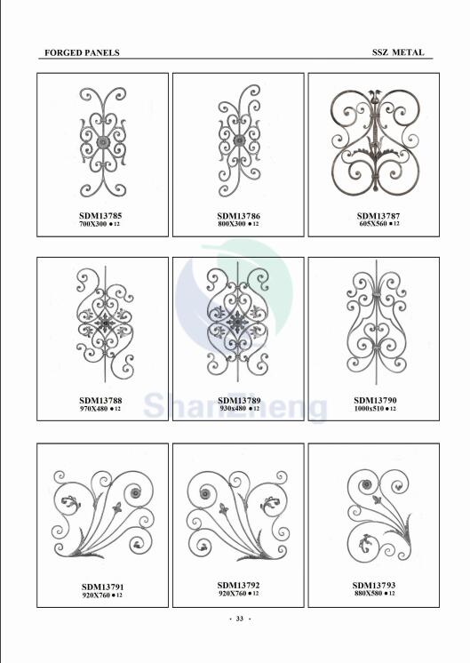 Wrought Iron Gate Decorative Ornaments Panel for Wrought iron Gate railing Or fence decoration Ornament
