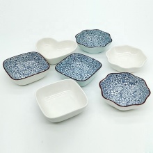Custom Heart Shape Glazed Ceramic Sauce Dish for Home Use