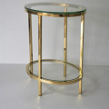 Modern double glass stainless steel side table