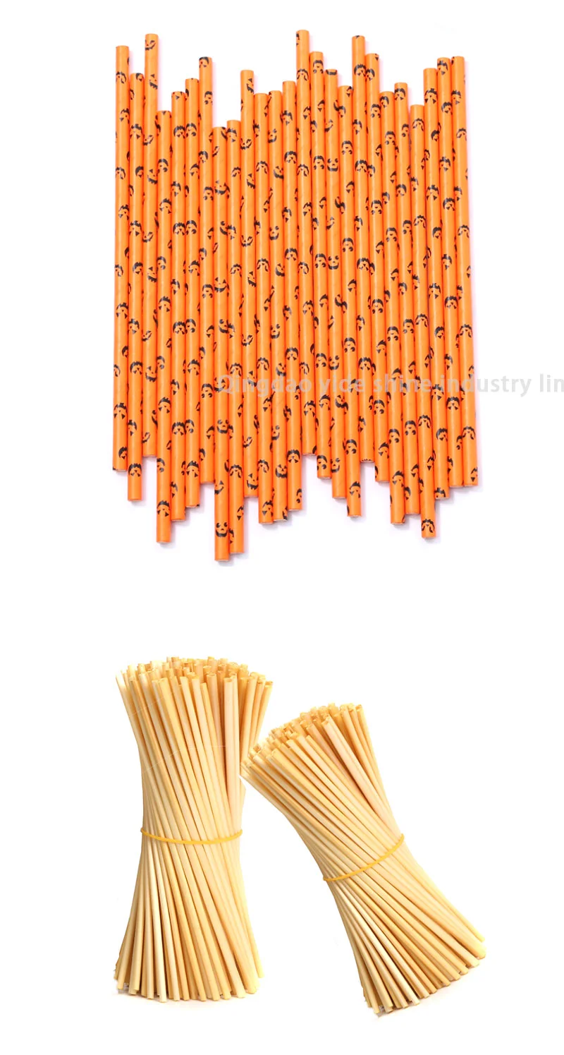 100% Natural Wheat Material Straw Eco-Friendly Paper Straws for Drinking