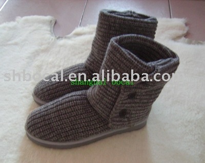 Knitted wool high tall fashion boots