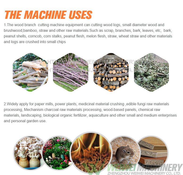 Weiwei capacity 1t chip making widely used high capacity tree branch shredder machine