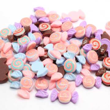 New Charm Flat Back Sweet Mini candy Shaped resin Cabochon 100pcs/bag For Handmade Craft Ornaments Beads slime