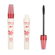Concise White And Red Plastic Mascara Tube