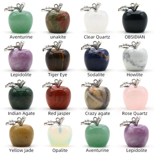 Handmade Craved 20MM Howlite Apple Pendant Necklace