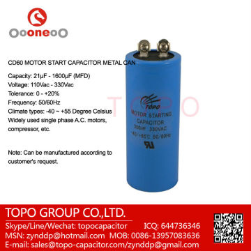cd60 ac motor starting screw aluminum electrolytic capacitor