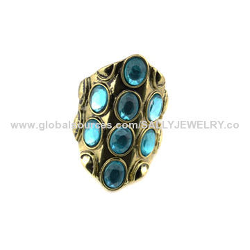 Beautiful Rhinestone Stretch Rings, Lead- and Nickel-free, OEM Orders are Welcome