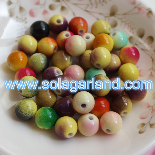 6-16 MM ronde plastic tweekleurige kralen Chunky Gumball Charms