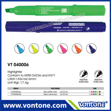multi colored Highlighter pen chisel highlighter