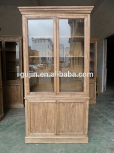 european tall glass display cabinet