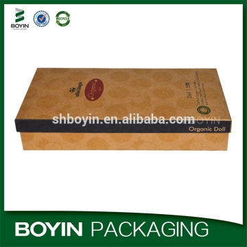 Customized durable doll packaging rectangle kraft paper toy box