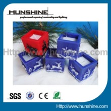 square relief night light candle for promotion gift