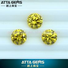 Cubic zirconia yellow brilliant round cut golden cubic zirconia