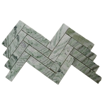 Green Valley Stone Marble Herringbone Mosaic Tile