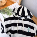 Spring Soft Cartoon Printing Striped Baby Hoodie