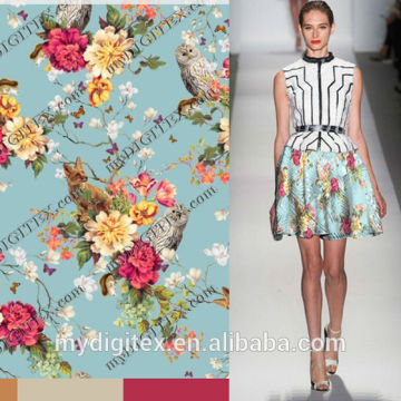 fabric flower digital print polyester knitting scuba fabric