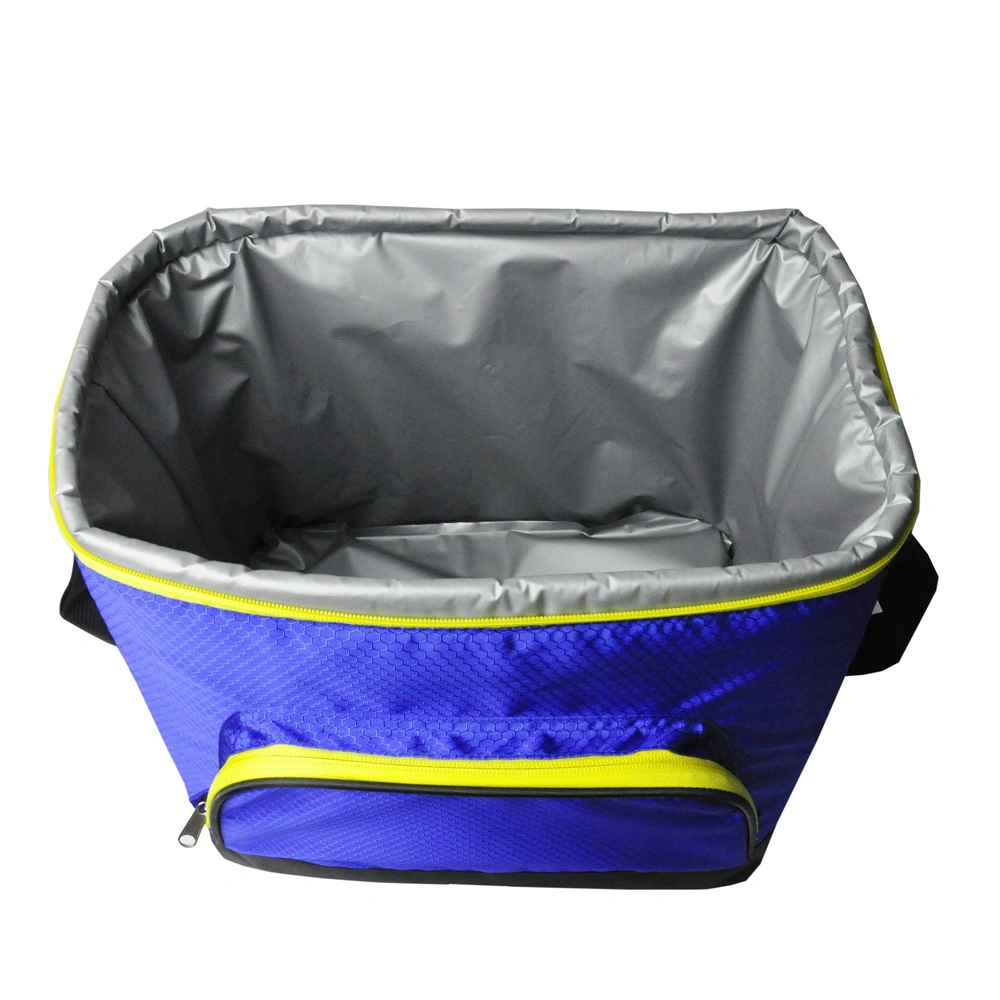 Gots Oekotex 100 Hot Selling Blue Cmyk Printing Long Nylon/Polyester Handle Ultrasonic Cooler Bag with Lamination