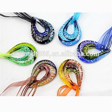 3D Lampwork Glass Hollow Teardrop Pendant For Necklace Diy