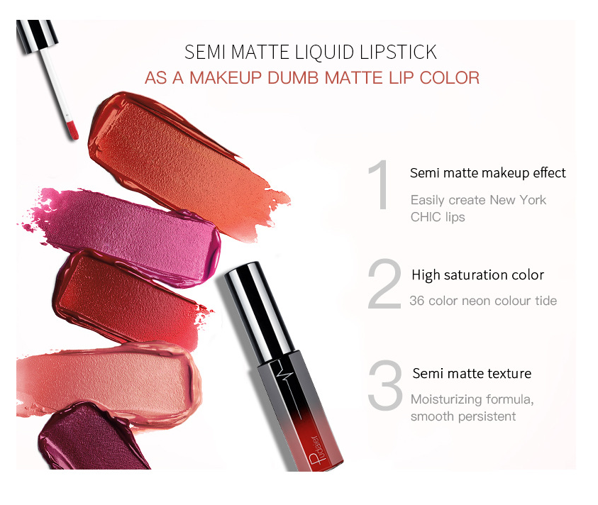 Pudaier Hot Sale 36 Colors Waterproof Long-Wearing Liquid Matte Lipgloss