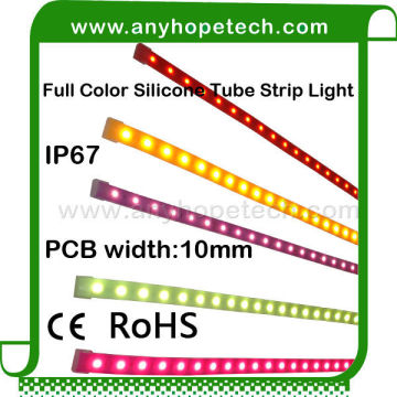 Super brightness pcb width 10mm full color silicone tube 5050 led strip ies file