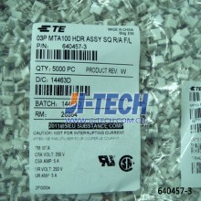 TE/AMP/TYCO 2.54mm pitch PCB 3P MAT100 HDR ASSY SQ connector 640457-3 right angle header wire to board connector