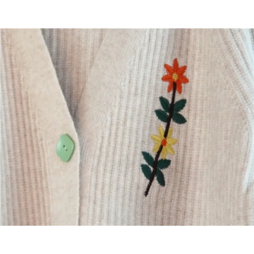 Cardigan décontracté à floral tricoté