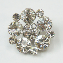24mm Flower Silver Rhinestone Clear Crystal Button: Unique Button for Fashion and Crafting Projects