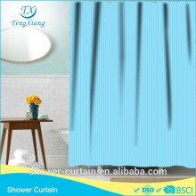 polyester material blue vertical stripes shower curtains