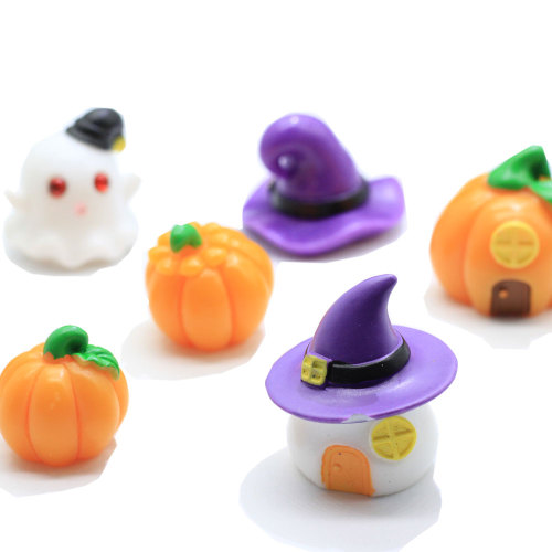 Gemengde Halloween Hars Pompoen Cloud Ornamenten Plaksteen Decoratie Ambachten Versieringen Voor Scrapbooking Accessoires 100 stks / zak