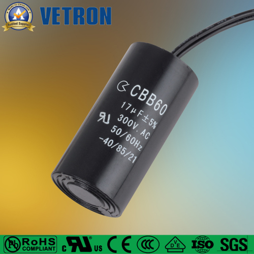 Cbb60 Capacitor de funcionamento para máquina de lavar roupa