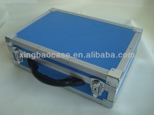 Aluminium frame tool carrying case,blue tool case with handle,plastic tool case