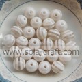 8MM 500Pcs Zebra White,Acrylic, Plastic, Lucite Loose Resin Beads Material Fashion Jewelry Resin Beads