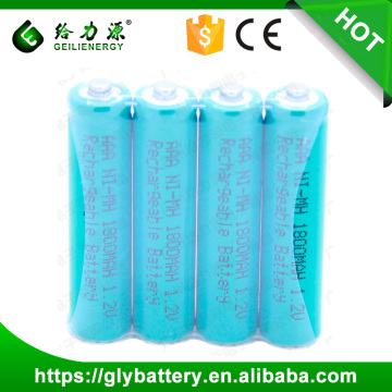 Deep Cycle Rechargeable NIMH AAA Cylindrical Battery 1.2V For The Toys