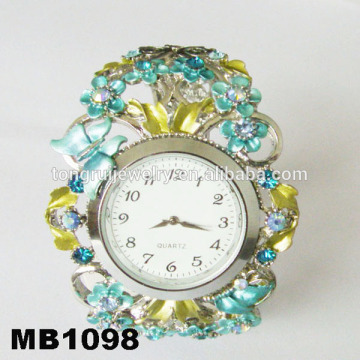 fashion rhinestone flower watch bangles