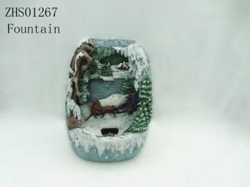 snowfield with Christmas tree Table Fountain