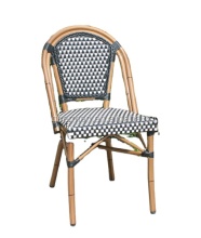 French Rattan Bistro Chairs - Classical Paris Bistro Aluminum Bamboo Chair