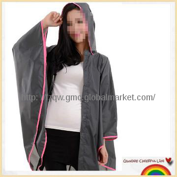 Ladies fashional polyester rain poncho