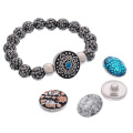 Đầy màu sắc Shamballa hạt Noosa Snap Bracelet với tự LÀM nút