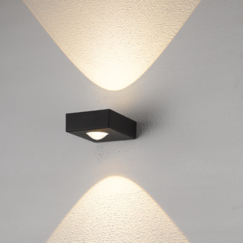 Quality Square Black up down indoor wall light