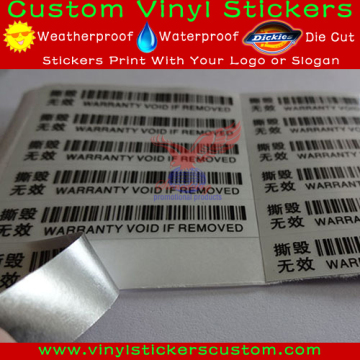 Custom Vinyl Material Adhesive Barcode Sticker