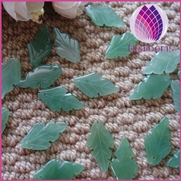 16x29mm leaf design green aventurine loose beads