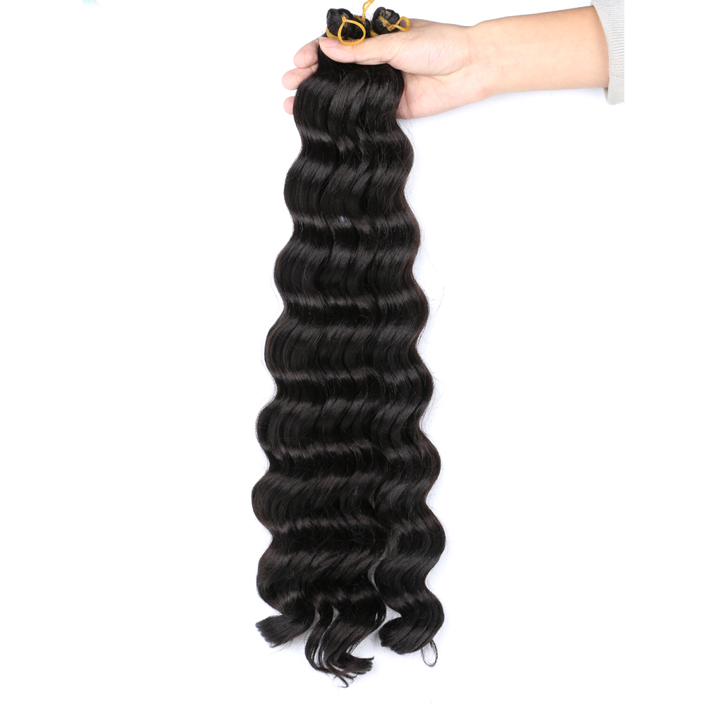 Deep Water Wave Twist Crochet Hair Deep Curly Long Twist Braiding Hair Extension 20 Inch Solid And Ombre Color Synthetic Fiber