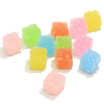 Colorful Cube Square Resin Beads DIY Toy Decoration Cabochon Handmade Craft Decoration Beads spacer