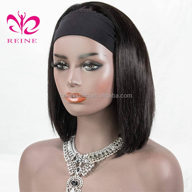 Wholesales headband bob wigs human hair,non slip human hair wig headband  silicone, headband wig