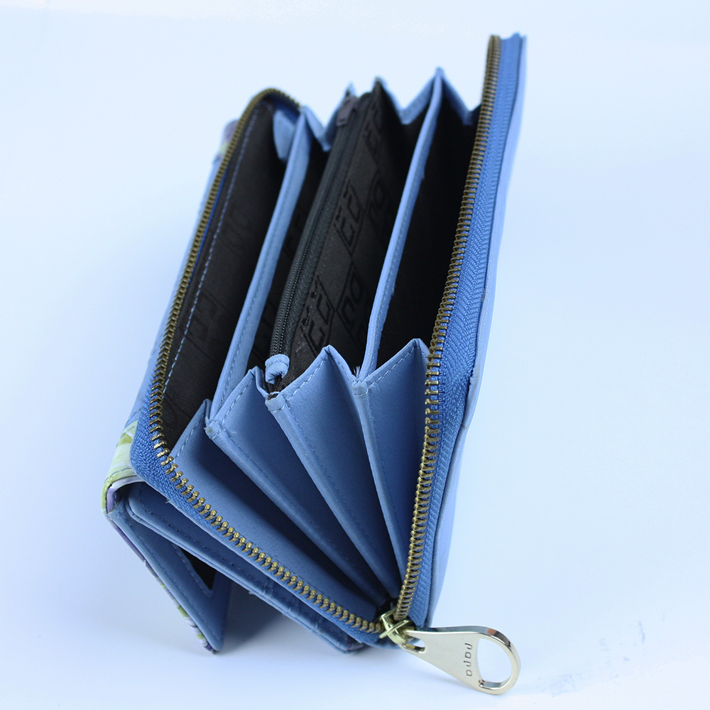 Faille Surface Wallet Card Zipper Telefoonhouder Organizer