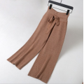 Brown High Waist Loose Straight Leg Slacks