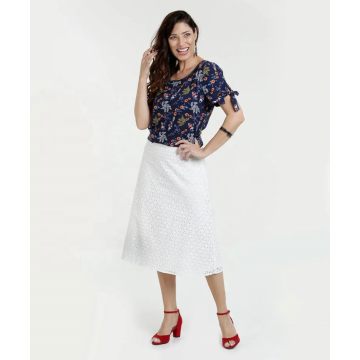 FloralsTop Summer O Neck Camicetta con stampa manica corta